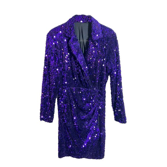 Purple sequin romper